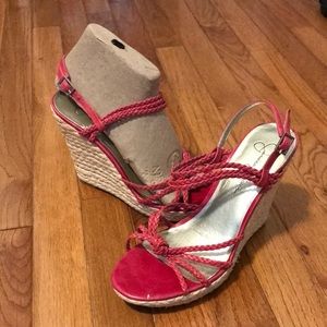 Jessica Simpson Pink Espadrille Wedges